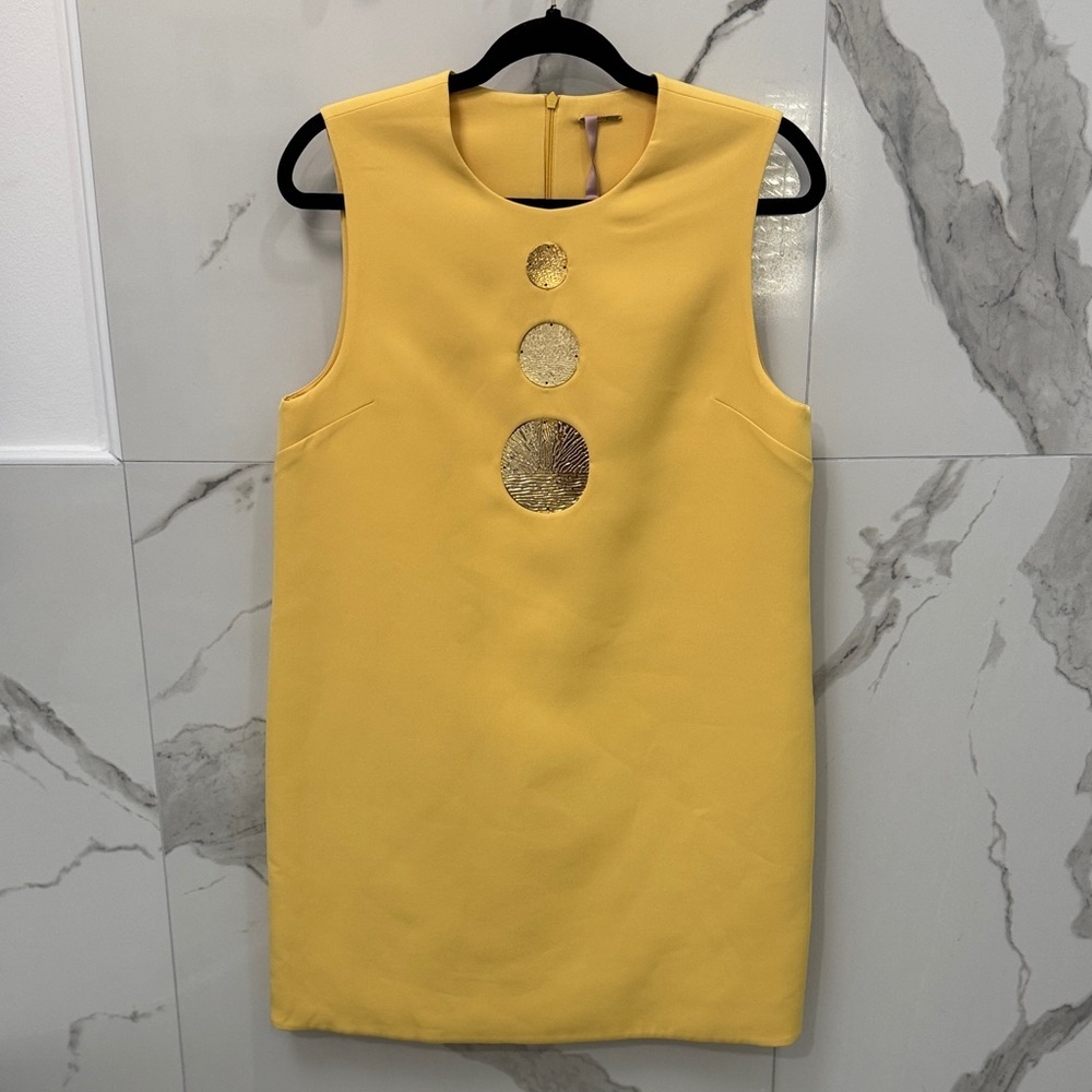 Alexis NWT Vango Yellow Mini Dress with Gold Accents - Picture 2 of 13